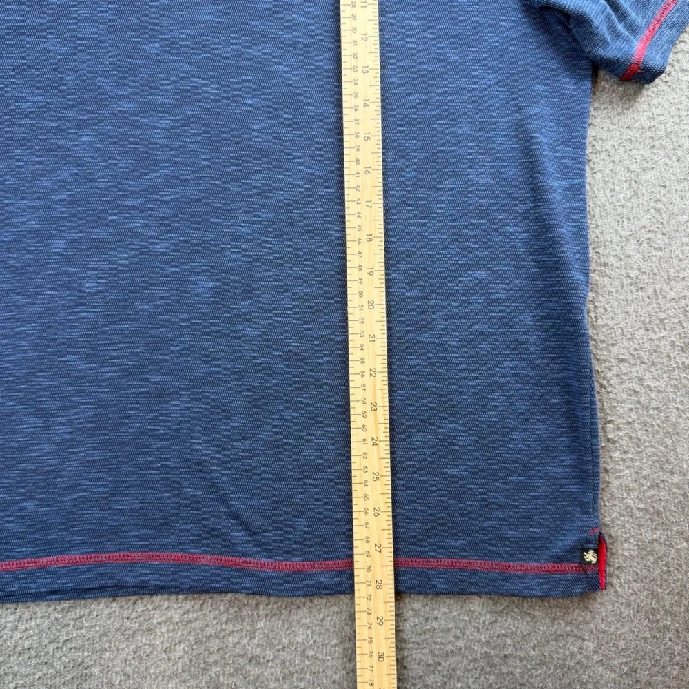 Nat Nast Polo Shirt Men's Large Blue Red Contrast Stitch Luxury Originals Short